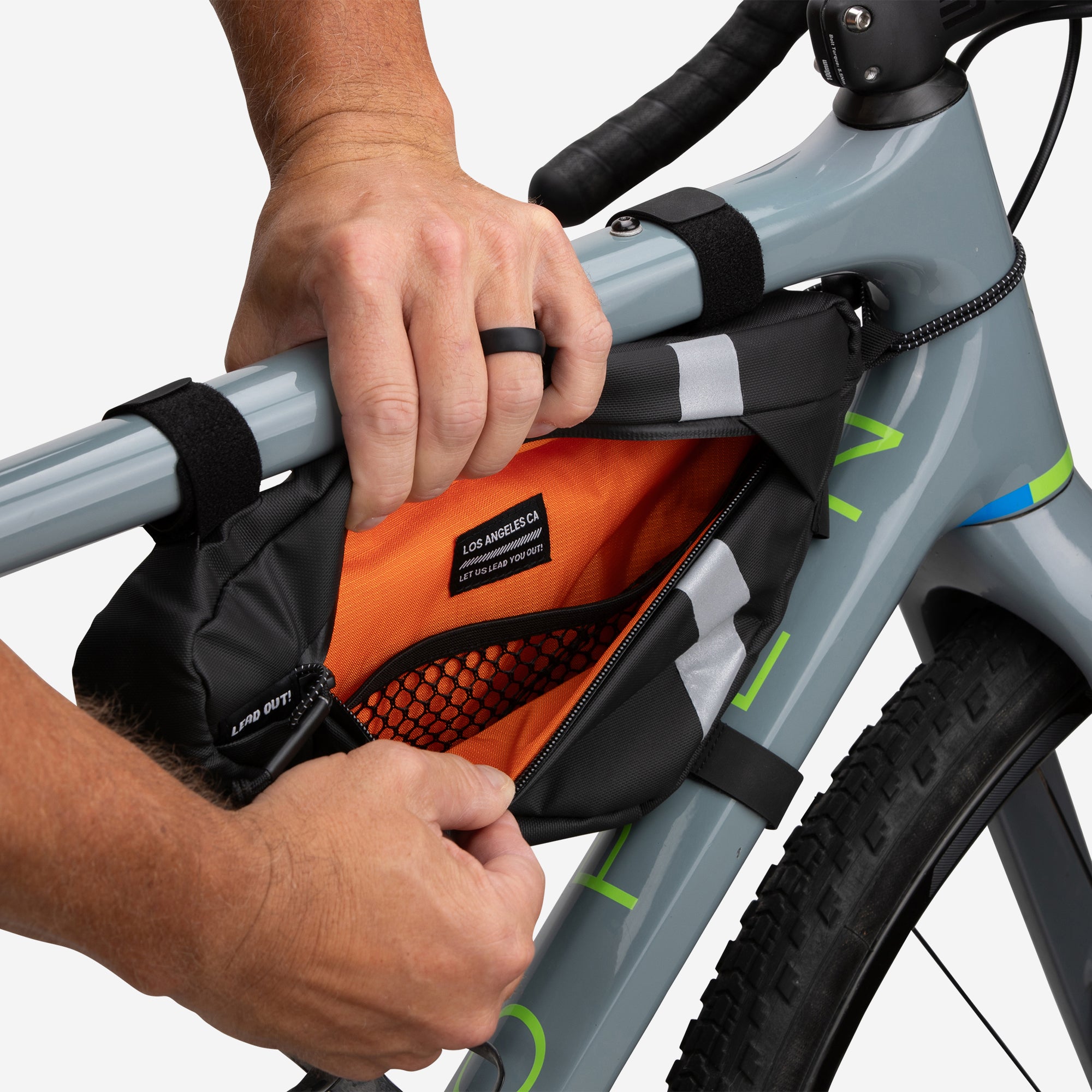 Lead Out! Premium Mini Frame Bag Charcoal for Cyclists
